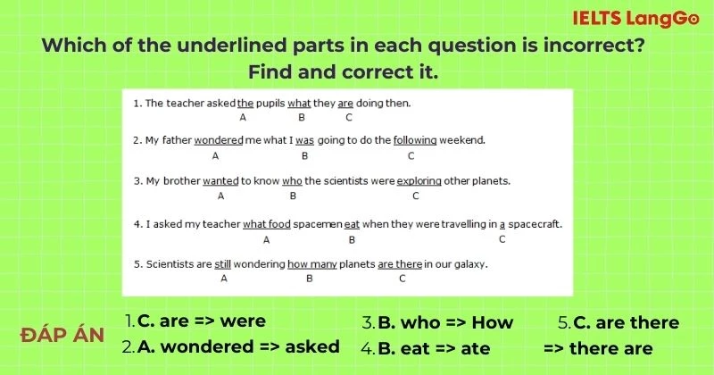 Bài tập 4 Unit 12 Looking Back