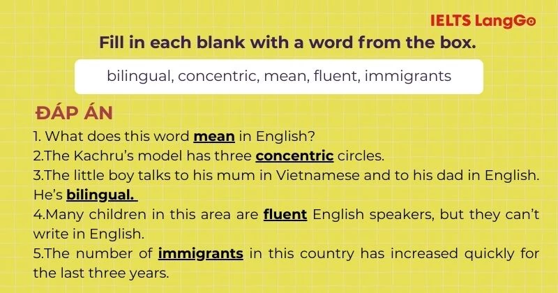 Bài tập 1 Looking Back Unit 9 Tiếng Anh 9