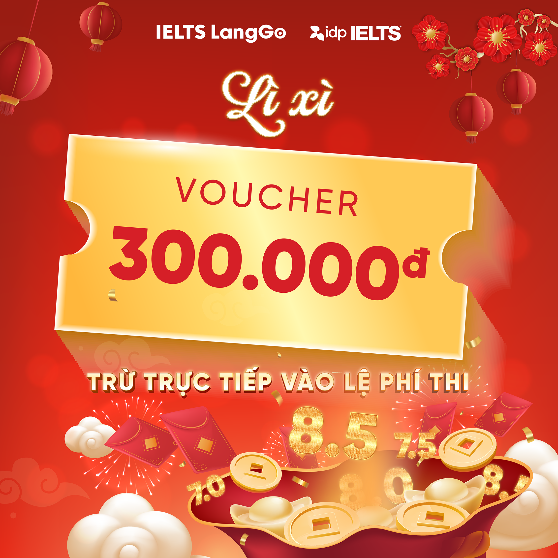 Đăng ký thi IELTS tại IDP ngay để nhận được lì xì lệ phí 300.000 VNĐ
