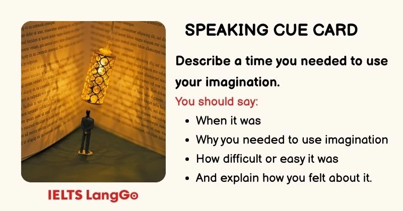 Describe a time you needed to use your imagination cue card