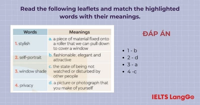 Bài tập 2 Tiếng Anh 9 Unit 11 Skills 1