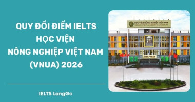 [2026] Bảng quy đổi điểm IELTS Học viện Nông nghiệp Việt Nam (VNUA)