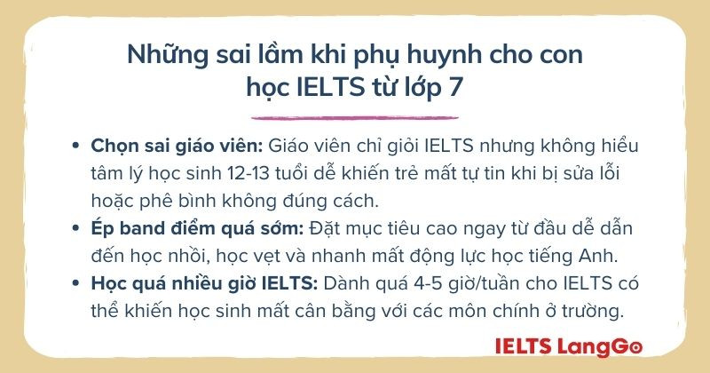 Phụ huynh đặc biệt lưu ý những điều này khi cho con học IELTS từ lớp 7