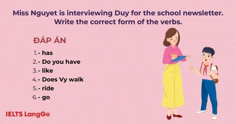 Bài tập 2 Tiếng Anh 6 Unit 1 A Closer Look 2