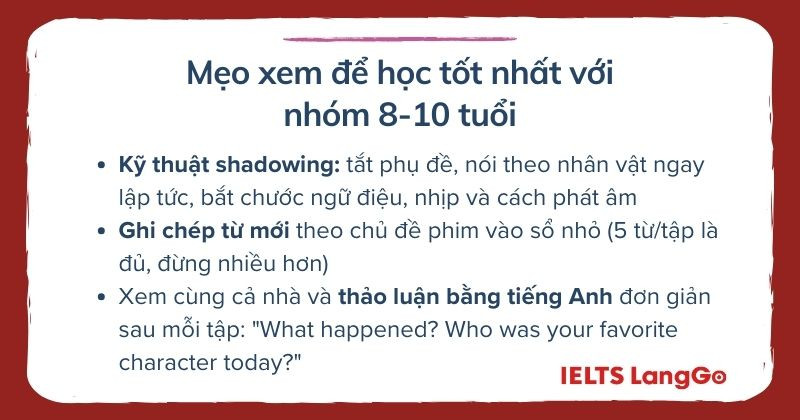 8-10 tuổi, con đã có thể học tiếng Anh chủ động và nên thảo luận sâu hơn bằng tiếng Anh