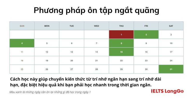 Minh họa phương pháp ôn tập ngắt quãng hiệu quả và không áp lực