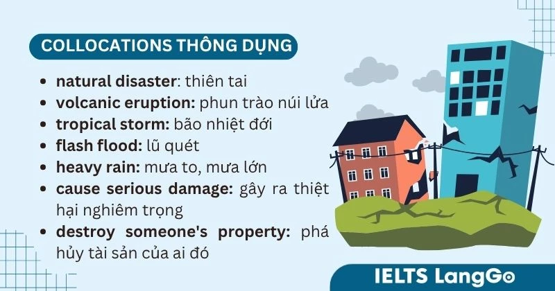 Collocations chủ đề Natural Disasters Unit 9 lớp 8