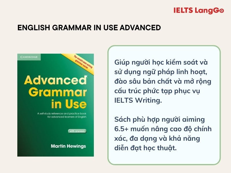 Cuốn Advanced là bước cuối cùng hoàn thiện kiến thức ngữ pháp tiếng Anh