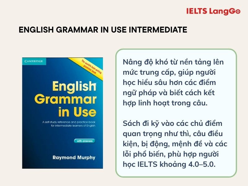 Quyển Intermediate phù hợp cho ai đang học lên trình độ C1