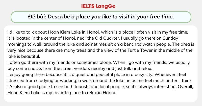 Mẫu câu trả lời band 5.0 cho Speaking Part 2