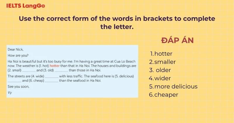 Bài tập 2 Tiếng Anh 6 Unit 4 A Closer Look 2