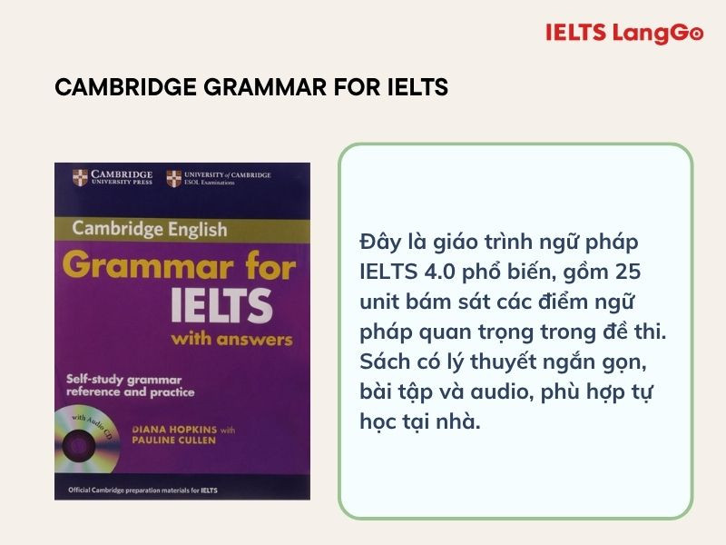 Giáo trình ngữ pháp người học không thể thiếu trong bất kỳ giai đoạn học IELTS nào