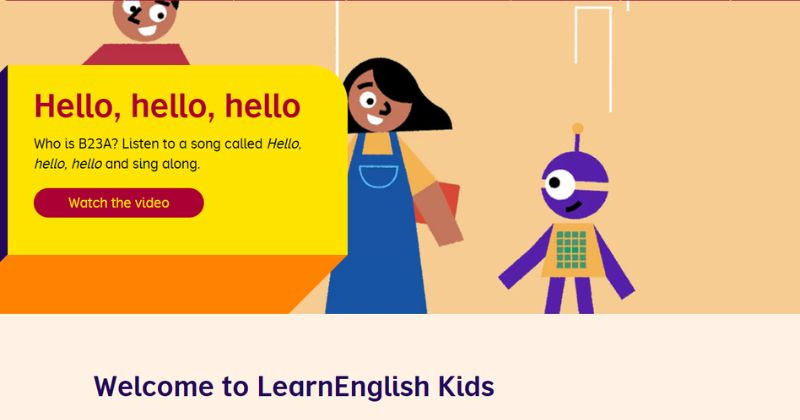 Trang học tiếng Anh dành riêng cho trẻ em của British Council được chia chủ để rõ ràng