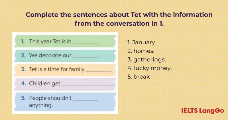 Bài tập 3 Tiếng Anh 6 Unit 6 Getting Started