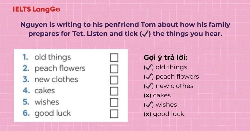 Bài tập 1 Tiếng Anh 6 Unit 6 Skills 2