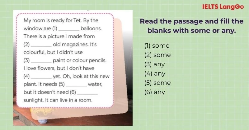 Bài tập 4 Tiếng Anh 6 Unit 6 Looking Back