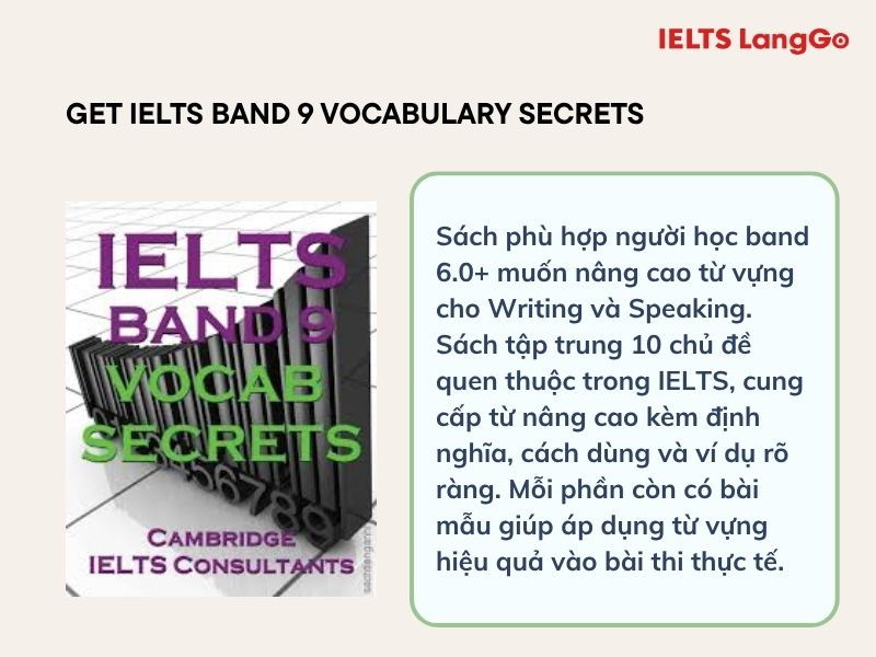 Nâng cao vốn từ vựng IELTS với Get IELTS Band 9 Vocabulary Secrets