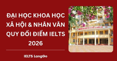 Đại học Khoa học Xã hội và Nhân văn - ĐHQGHN quy đổi điểm IELTS 2026