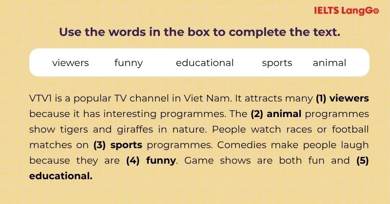 Bài tập 2 Tiếng Anh 6 Unit 7 Looking Back