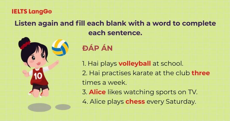 Bài tập 3 Tiếng Anh 6 Unit 8 Skills 2