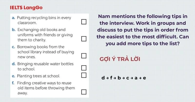 Bài tập 4 Tiếng Anh 6 Unit 11 Skills 1