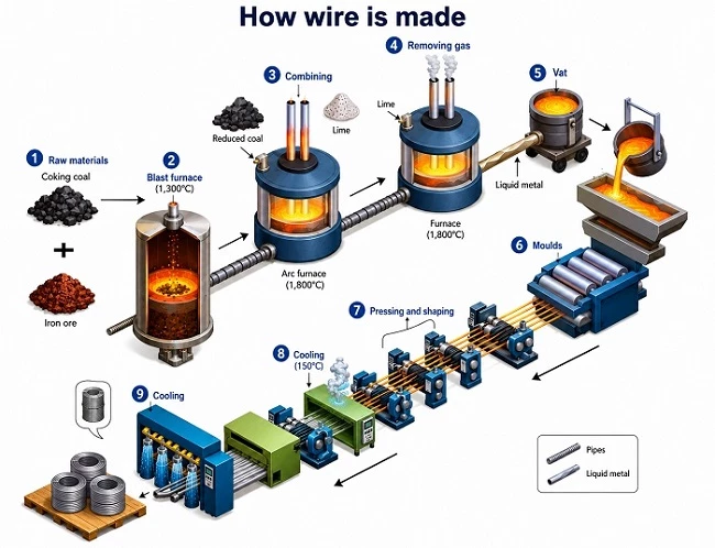 How wire is made IELTS Writing Task 1