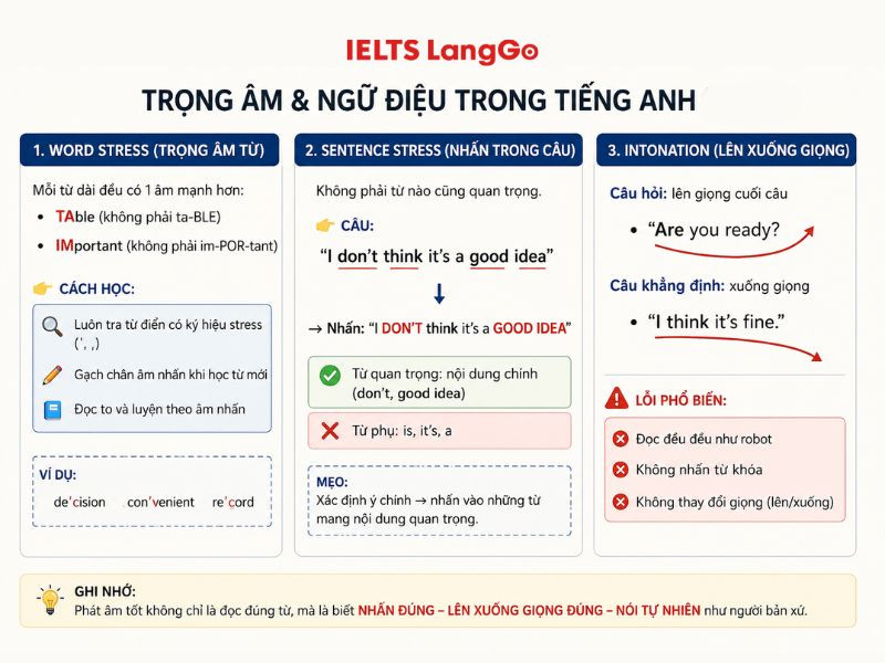 Phương pháp đánh trọng âm trong từ và câu khi học phát âm