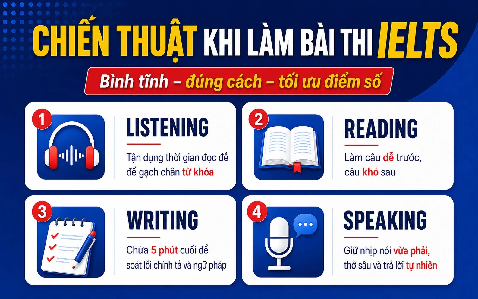 Chú ý những điều sau khi vào phòng thi sẽ giúp bạn đạt điểm cao hơn