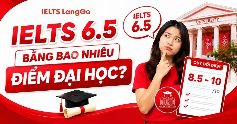 [Update 2026] IELTS 6.5 bằng bao nhiêu điểm đại học?