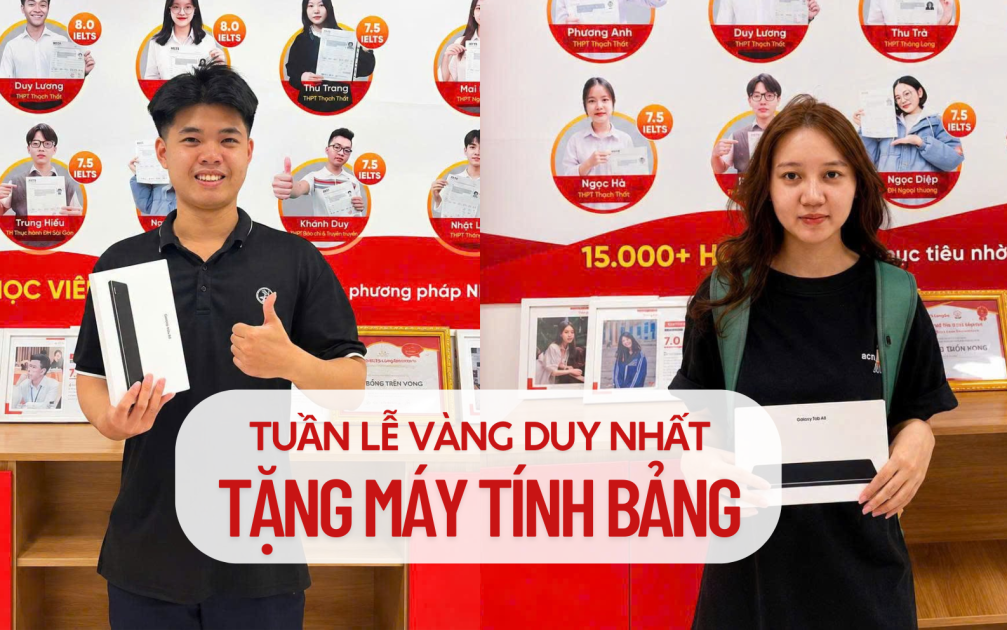 TUẦN LỄ VÀNG DUY NHẤT: TẶNG MÁY TÍNH BẢNG KHI HỌC IELTS TẠI LANGGO