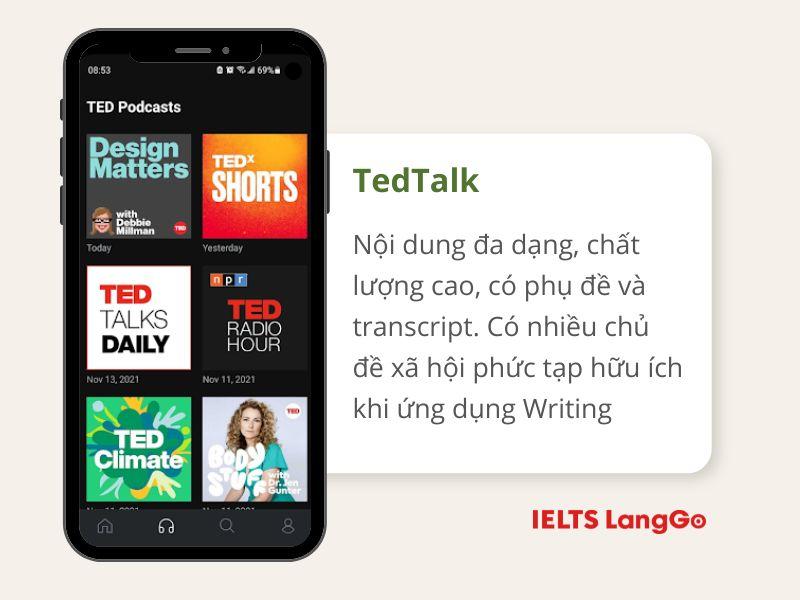 TED - App luyện nghe tiếng Anh online miễn phí