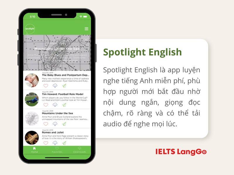 Spotlight English - App luyện nghe tiếng Anh miễn phí cho người mới bắt đầu