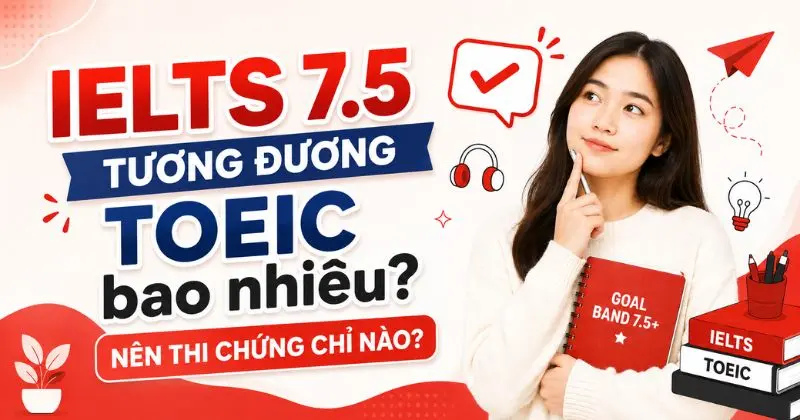 IELTS 7.5 tương đương TOEIC bao nhiêu? Nên thi IELTS 7.5 hay TOEIC