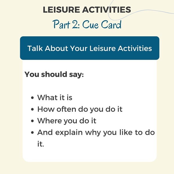 IELTS Cue card chủ đề Leisure Activities 