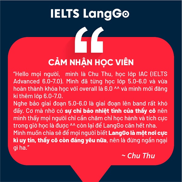 Bạn Chu Thu nói gì về khóa học IELTS online tại LangGo?