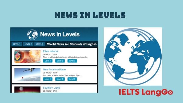 Trang web luyện nghe IELTS News In Level