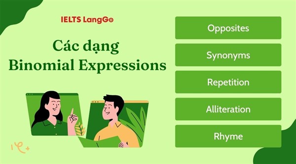 Năm dạng Binomial Expressions in English phổ biến