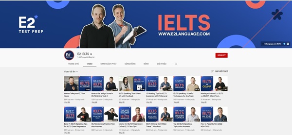 Kênh Youtube luyện nghe Tiếng Anh E2 Language: IELTS